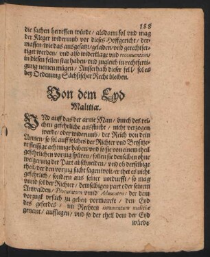 Von dem Eyd Malitiae.