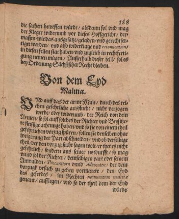 Von dem Eyd Malitiae.