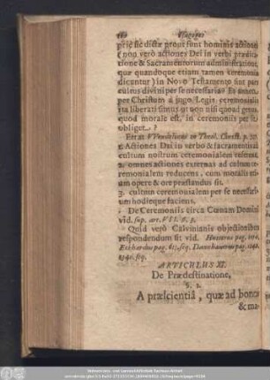 Articulus XI. De Praedestinatione.