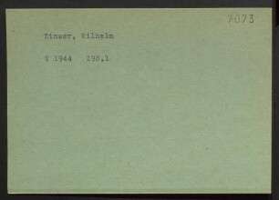 Zinser, Wilhelm