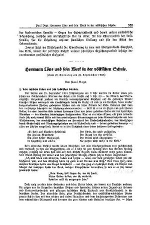 Hermann Löns und sein Werk in der völkischen Schule : (zum 25. Todestage am 26. September 1939)