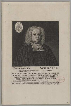 Bildnis des Beniamin Schmolck