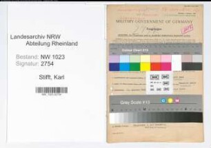 Entnazifizierung Karl Stifft , geb. 12.10.1889 (Zigarrenhersteller)