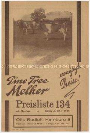 Melkmaschinen der Firma Pine Tree Milker
