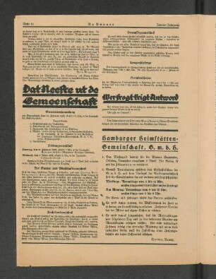 Hamburger Heimstätten=Gemeinschaft, G. m. b. H.