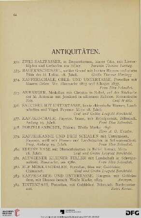 Antiquitäten (Nr. 372-553)