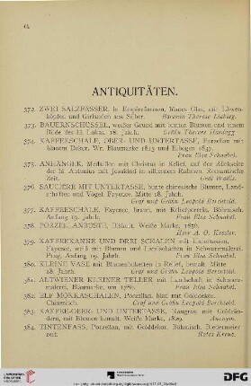 Antiquitäten (Nr. 372-553)