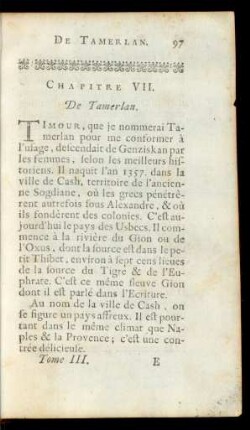 Chapitre VII. De Tamerlan.