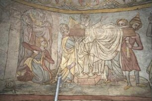 Gemäldezyklus der Heilsgeschichte — Szenen aus dem Marienleben, der Passion und dem Wirken Christi — Szene der Darbringung Christi im Tempel ergänzt zur Auferweckung des Jünglings von Nain