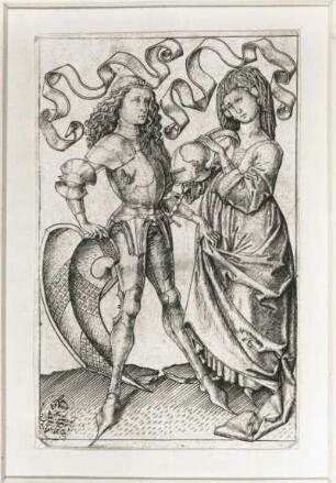 Ritter und Edelfrau : Ritter und Edelfrau. Stich (1440/1468). Dresden: Kupferstich-Kabinett