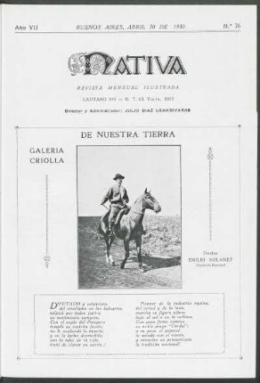 7.1930=Nr. 76: Nativa, 7.1930=Nr. 76