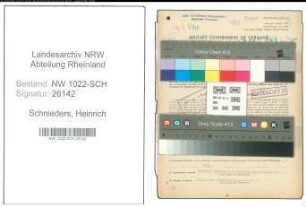 Entnazifizierung Heinrich Schnieders , geb. 22.04.1904 (Arbeiter)