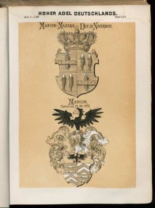 Taf. 183. Mancini-Mazarin, Duc Di Nivernois. - Mancini, Diplom d. d. 21.XII.1772.
