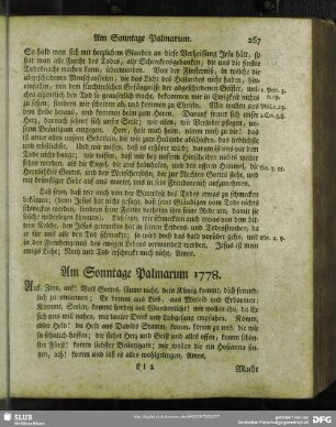 Am Sonntage Palmarum 1778
