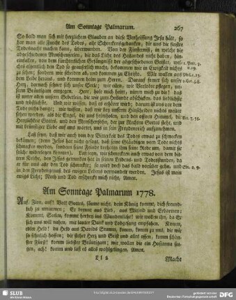 Am Sonntage Palmarum 1778