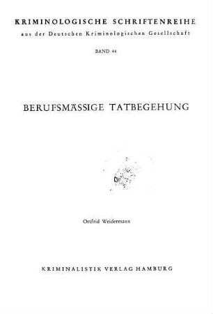 Berufsmässige Tatbegehung