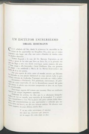 Un escultor entrerriano - Israel Hoffmann