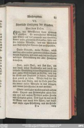 VII. Feyerliche Entsagung der Sünden.