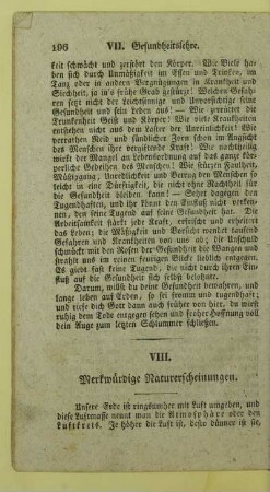 VIII. Merkwürdige Naturerscheinungen