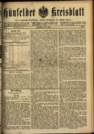 Ausgabe vom Samstag, den 21. Juni 1913.