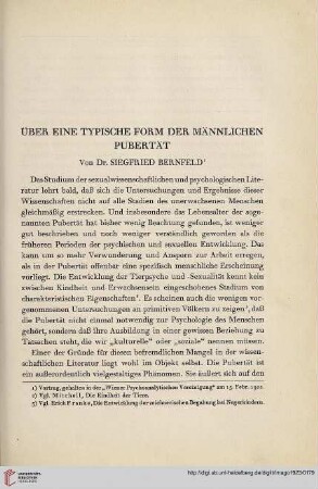 9: Über eine typische Form der männlichen Pubertät