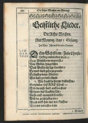 Geistliche Lieder. Die Achte Wochen.