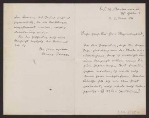 Schreiben an Hermann Muthesius (Brief)