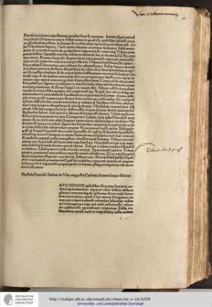 Epistola Francisci Barbari de vita atque gestis Cathonis senioris incipit feliciter.