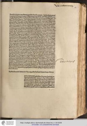 Epistola Francisci Barbari de vita atque gestis Cathonis senioris incipit feliciter.