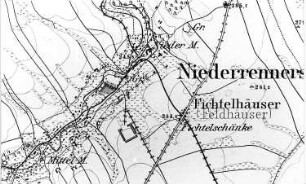 Berthelsdorf-Rennersdorf. Meßtischblatt, Sekt. Löbau, 1884