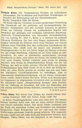 357-359 [Rezension] Mann, Viktor, Wir waren fünf