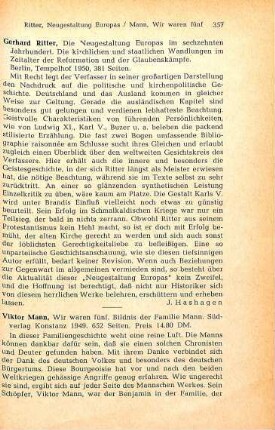 357-359 [Rezension] Mann, Viktor, Wir waren fünf