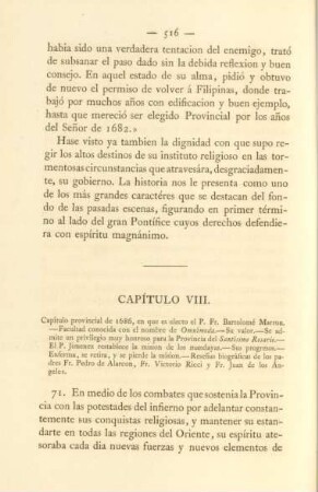 Capítulo VIII. Capítulo provincial de 1686, en que es electo el P. Fr. Bartolomé Marron. - ...