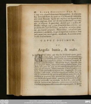Caput Decimum, De Angelis bonis, & malis.