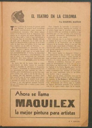 El teatro en la colonia