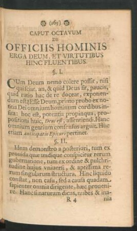 Caput Octavum. De Officiis Hominis Erga Deum, Et Virtutibus Hinc Fluentibus.