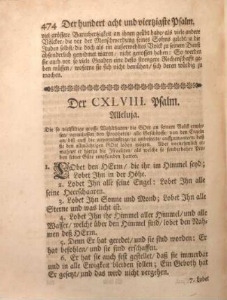 Der CXLVIII. Psalm. Alleluja.