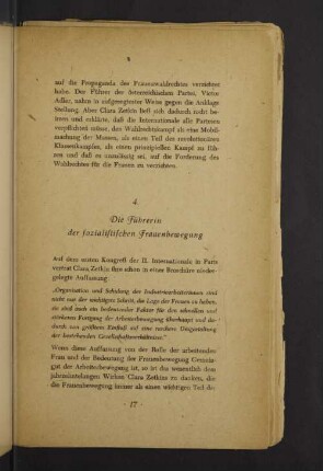 4. Die Führerin der sozialistischen Frauenbewegung