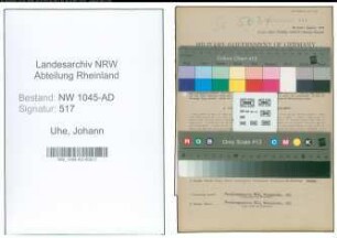 Entnazifizierung Johann Uhe , geb. 04.02.1919 (Schlosser)
