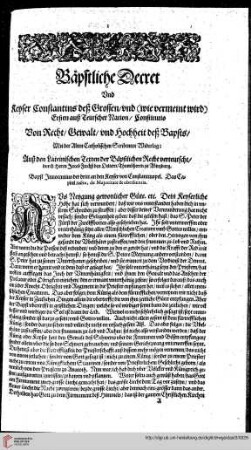 Bäpstliche Decret