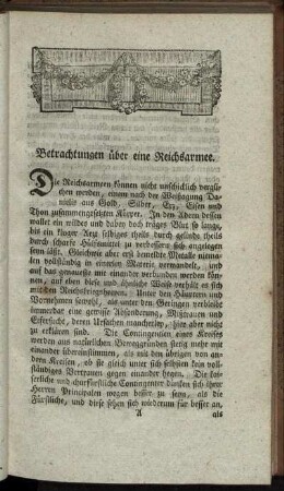 Betrachtungen über eine Reichsarmee.