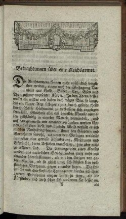 Betrachtungen über eine Reichsarmee.