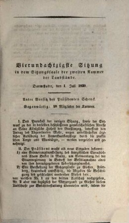 Verhandlungen der Zweiten Kammer der Landstände des Großherzogthums Hessen. Protokolle. 1838/40,4 (1840)