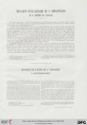 Musaico sull'altare di s. Sebastiano