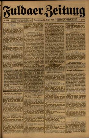 Ausgabe vom Donnerstag, den 23. September 1920.