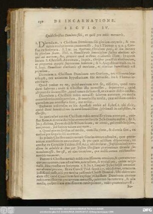 Sectio IV. Quid Christus Dominus sibi, et quid pro nobis merverit.