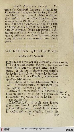 Chapitre Quatrième: Histoire des Lydiens