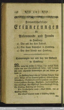 Freundschaftliche Erinnerungen für Ankommende und Fremde in Hamburg