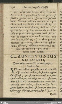Clausula Unius Necessarii, De maxime necessario maxime custodiendo