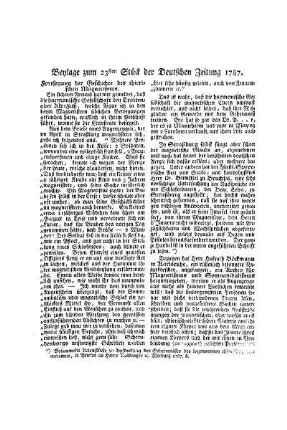 Beylage zum 23ten Stück der Deutschen Zeitung 1787